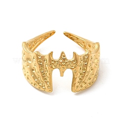 Ионное покрытие(ip) 304 нержавеющая сталь готический летучая мышь открытое кольцо манжета для женщин&nbsp;RJEW-E066-01G