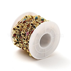 Колонна из натурального тигрового глаза и красочная эмалированная цепочка из конского глаза&nbsp;CHC-G017-03G