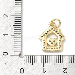 Латунные микропаве прозрачные подвески с фианитом&nbsp;KK-H255-23G-1