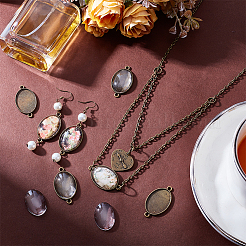 30 шт. овальные оправы для кабошонов из сплава в тибетском стиле&nbsp;TIBE-AR0001-11AB