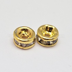 Стойка покрытие рондель латунь класс а кристалл стразы разделительные бусины&nbsp;RB-D300-G