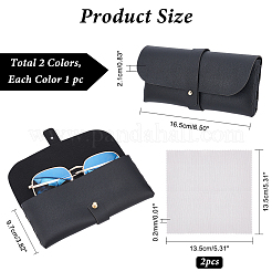 Ahademaker 2 шт. 2 цвета чехол для очков из искусственной кожи&nbsp;AJEW-GA0005-20