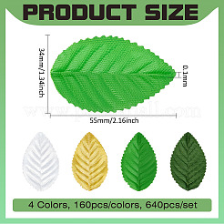 640шт. 4-х цветный полиэстеровый искусственный лист&nbsp;DIY-BC0016-28