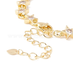 Прозрачный кубический цирконий браслет со звездочками&nbsp;BJEW-I301-06G