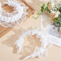 Тканевые морщинистые кружевные резинки для волос для женщин и девочек&nbsp;OHAR-WH0029-11A