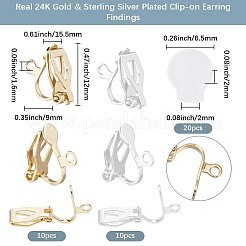 20шт 2 цвета латунные клипсы для серег&nbsp;KK-BBC0019-61