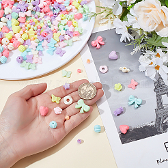 500шт 10 стиля непрозрачные акриловые бусины&nbsp;MACR-ME0001-04