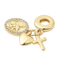 Латунь микропаве прозрачный кубический цирконий европейские подвески с подвесками&nbsp;KK-Z150-10G