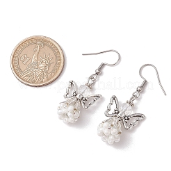 Серьги-подвески из стеклянных бусин ручной работы в виде ангела для женщин&nbsp;EJEW-MZ00394