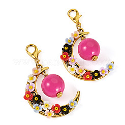 2 шт. подвесные украшения из акрила и смолы с имитацией жемчуга и сплава&nbsp;HJEW-TAC0115