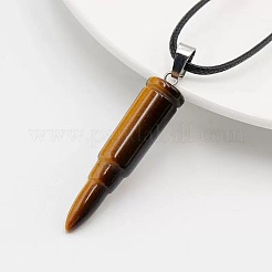 Кулон в форме пули из натурального тигрового глаза&nbsp;QC5862