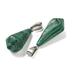 Синтетические малахитовые остроконечные подвески&nbsp;G-B127-15P-06