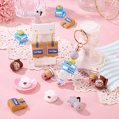 12шт 6 стиля силиконовые бусины на кофейную тематику&nbsp;SIL-TA0002-88