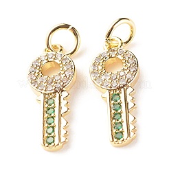 Латунные подвески из зеленого и прозрачного кубического циркония с микропаве&nbsp;ZIRC-P094-02G-RS