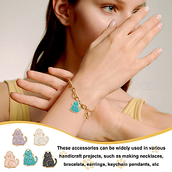 50шт 5 цвета сплава эмалевые подвески&nbsp;ENAM-OC0001-19