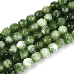 Окрашенные природные белый нефрит бисер пряди&nbsp;G-T139-4mm-60-18