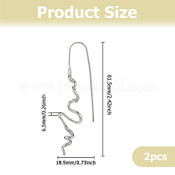 1 пара латунных сережек-подвесок&nbsp;EJEW-HS0001-29P