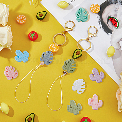 Бусины из пищевого экологически чистого силикона в виде листьев кактуса и монстеры&nbsp;DIY-DC0002-22