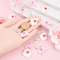 Наборы для самостоятельного изготовления подвесок из смолы в виде игральных карт и шляп&nbsp;DIY-YW0010-87