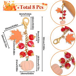 8 шт. подвесные украшения из сплава и акрила на День благодарения&nbsp;HJEW-SC0001-76B