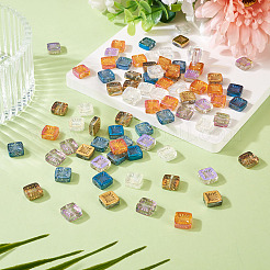 100шт 5 цвета гальванические прозрачные стеклянные бусины&nbsp;EGLA-TA0013-14