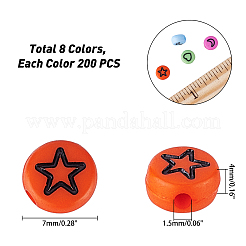 1600шт 8 цвета непрозрачные акриловые бусины&nbsp;MACR-PH0001-18