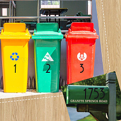 Самоклеящиеся светоотражающие наклейки для почтовых ящиков № 0~9 для домашних животных&nbsp;DIY-WH20010-26C-02