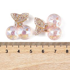 Прозрачные кабошоны из эпоксидной смолы с фруктовой вишней и декодированием&nbsp;CRES-M034-08C