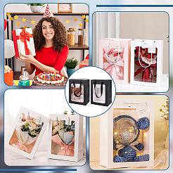 Прямоугольные бумажные подарочные пакеты с ручками&nbsp;ABAG-WH0044-62A