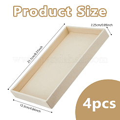 Прямоугольные бархатные подносы для демонстрации ювелирных изделий для колец&nbsp;ODIS-WH0113-14C