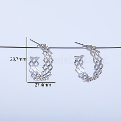 C-образные латунные серьги-гвоздики&nbsp;WH0860