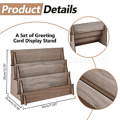 3-ярусные деревянные подставки для карточек для сережек&nbsp;EDIS-WH0022-30