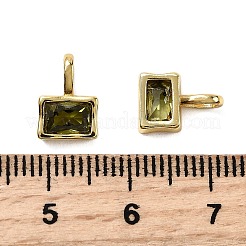Прямоугольник латуни микро проложит кубических подвески диоксида циркония&nbsp;KK-C134-07G