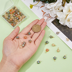 70 шт. 7 цветные стеклянные подвески с медной проволокой&nbsp;PALLOY-FH00011