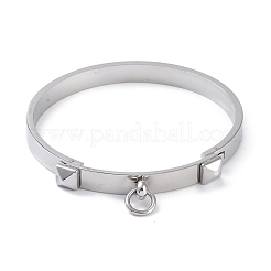 Устойчивое к потускнению кольцо с квадратными браслетами из нержавеющей стали 304&nbsp;BJEW-G700-04P