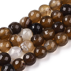 Натуральные полосатые агатовые / полосатые агатовые бусинки&nbsp;G-S281-51K-8mm