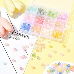 360 шт. 12-х цветные матовые прозрачные акриловые бусины&nbsp;OACR-FS0002-23