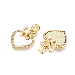 Латунные микропаве прозрачные подвески с фианитом&nbsp;KK-N254-202G