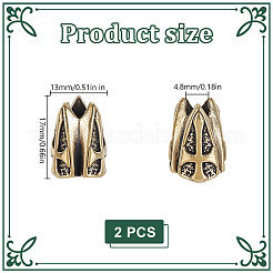 2 шт. Латунные бусины&nbsp;KK-HY0004-26AG