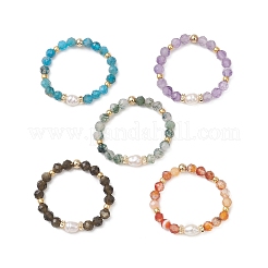 Кольца с натуральным культивированным пресноводным жемчугом и драгоценными камнями&nbsp;RJEW-JR00970