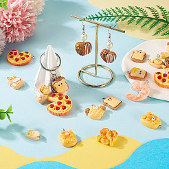 24шт 12 стиля непрозрачные подвески из смолы&nbsp;CRES-TA0001-65