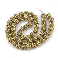 Гальванические немагнитные синтетические гематитовые гофрированные бисерные нити&nbsp;G-T061-109G