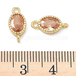 Латунные подвески-шармы с овальными фианитами&nbsp;KK-P348-07G-04