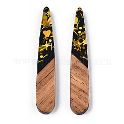 Подвески из непрозрачной смолы и ореха&nbsp;RESI-N039-40