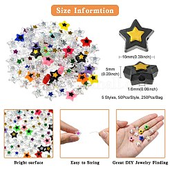 250шт 5 стиля непрозрачные и прозрачные акриловые бусины&nbsp;MACR-CJ0001-44