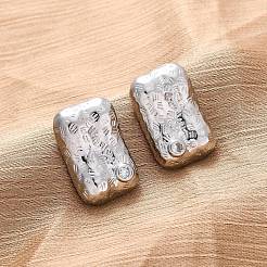 Прямоугольные серьги-гвоздики из латуни с микропаве и цирконием&nbsp;EJEW-R025-21P