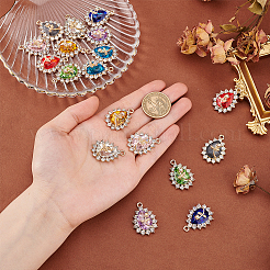 18шт 9 цвета стеклянные подвески&nbsp;FIND-PH0022-22