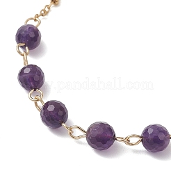 Браслеты из натуральных аметистовых бусин&nbsp;BJEW-JB12778