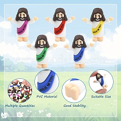 30 шт. 5 цвета пасхальный ПВХ пластиковый Иисус украшение для дисплея&nbsp;DJEW-YW0001-10