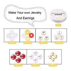 Набор для изготовления браслета с буквами и искусственным жемчугом и бусинами хейши&nbsp;DIY-YW0005-23E